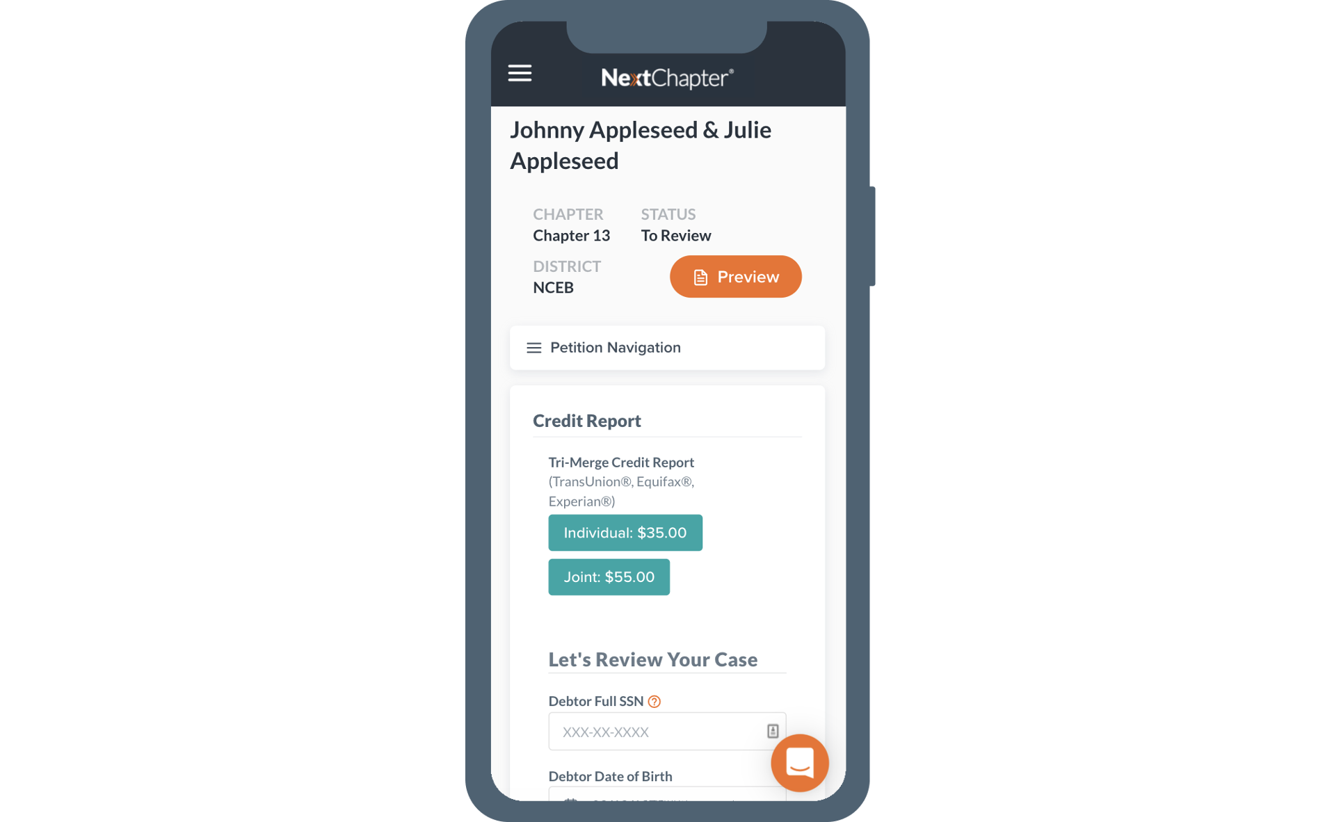 Credit Report Dashboard Mobile